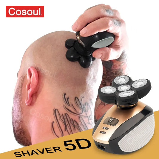 Electric Shaver 5 koppige display, for Men Rechargeable Electric Men Shaver Body Hair Trimmer Clipper Electric Razor